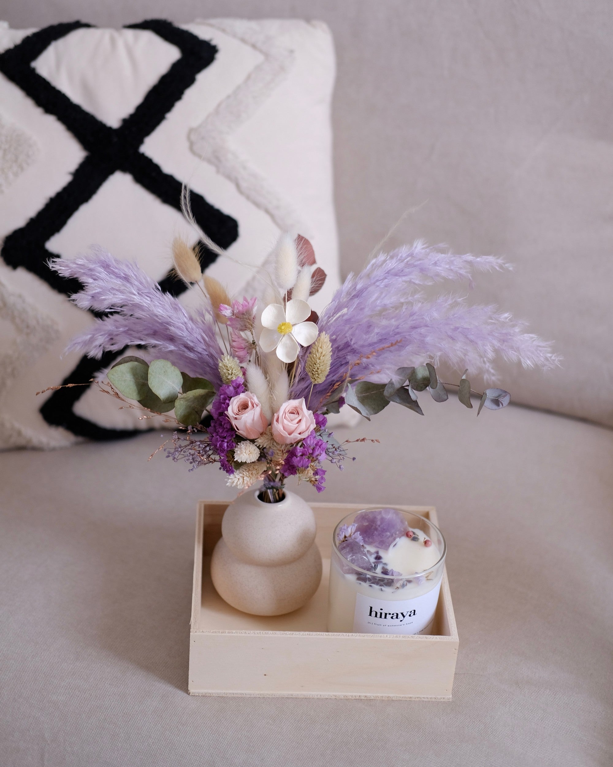 Set vaso di fiori e candela