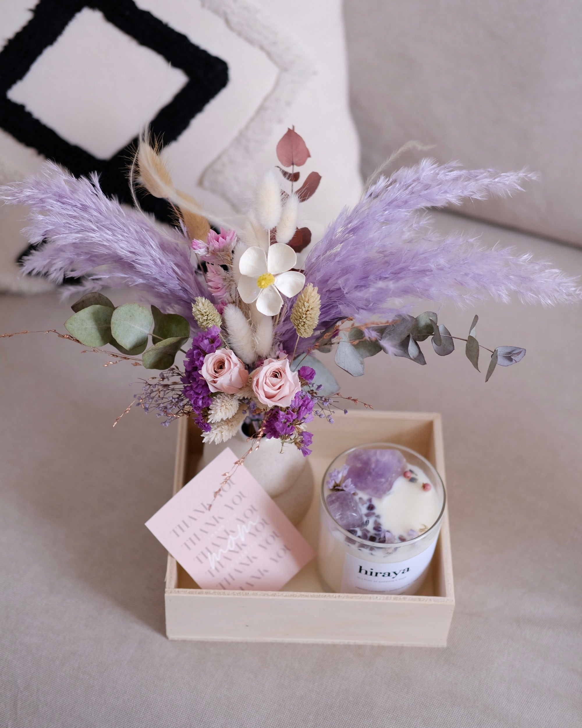 Set vaso di fiori e candela